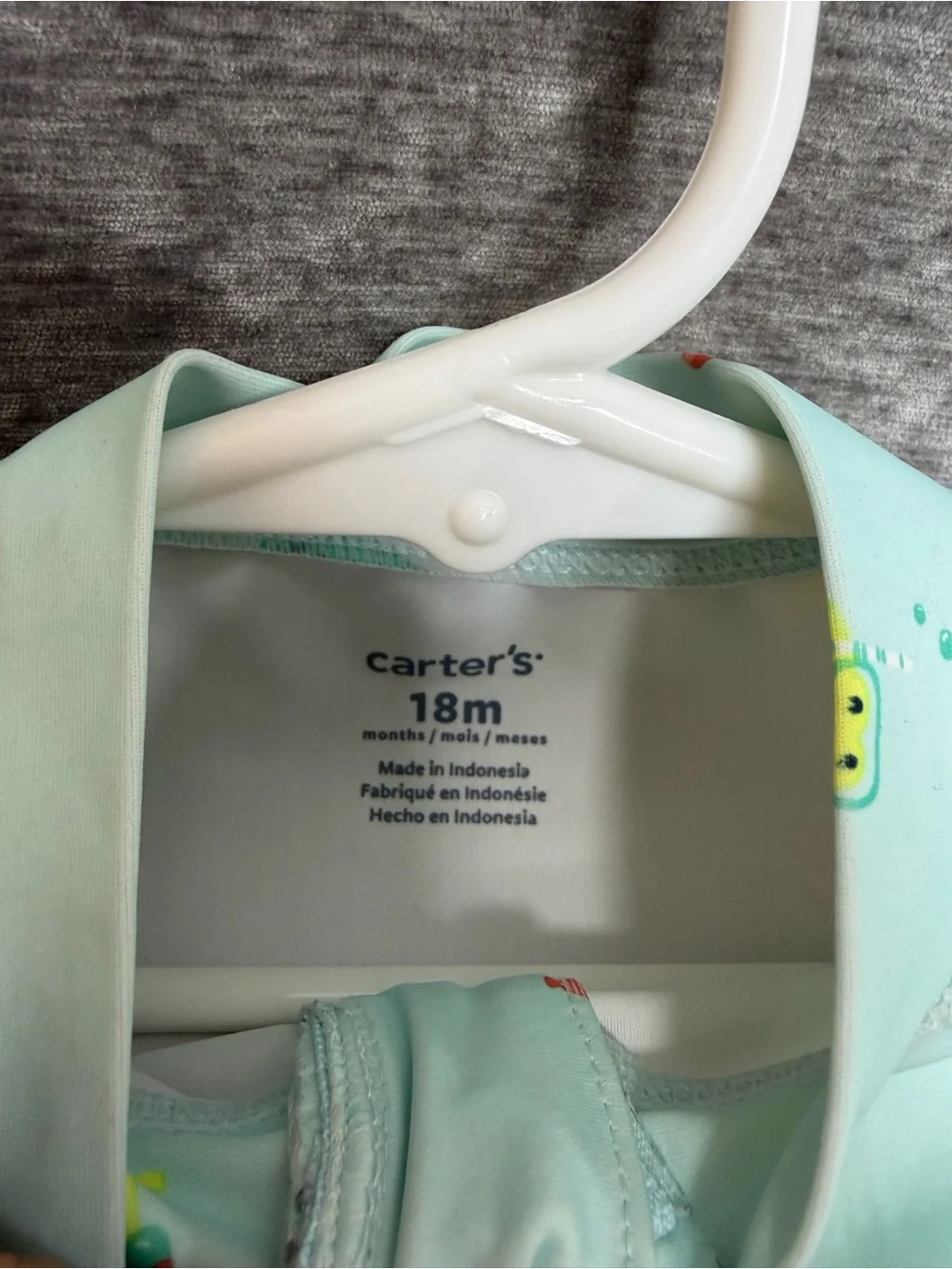 Carter's Light Aqua Sea Creatures Zip One-Piece